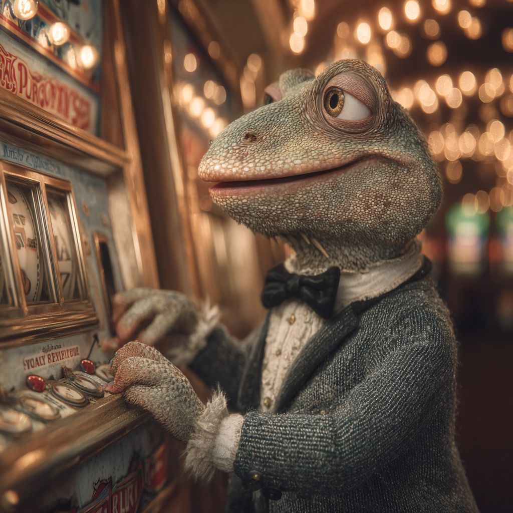 Play slots at Bdnnn Bdnnn mascot plays a slot machine